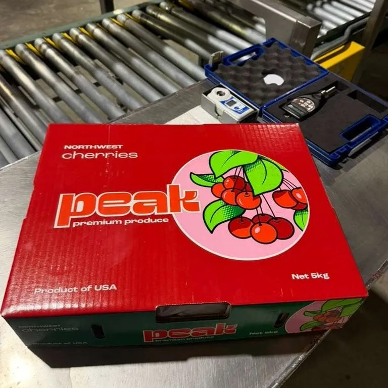 Peak branded cherry carton