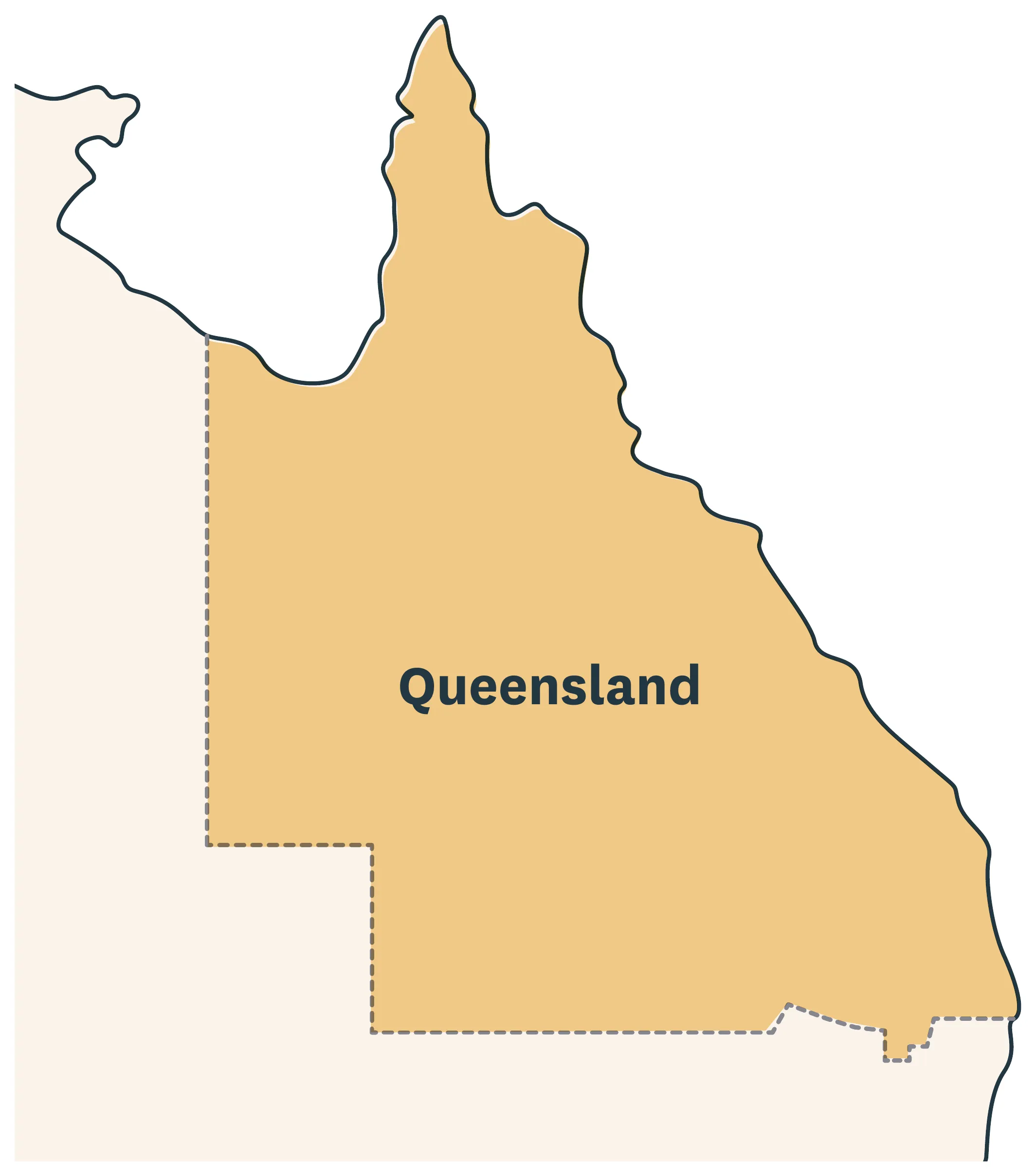 Map of Australia highlighting Queensland