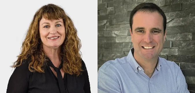 Portraits of Sarah McCormack, Te Mata Exports CEO, and Ignacio Smith, VECS Managing Director