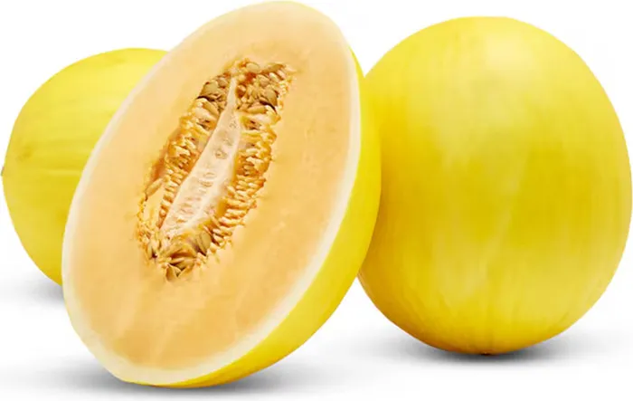 Candy melon cut in half