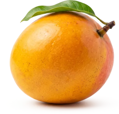 Ripe mango with leaf