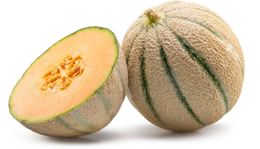 Rockmelon cut in half