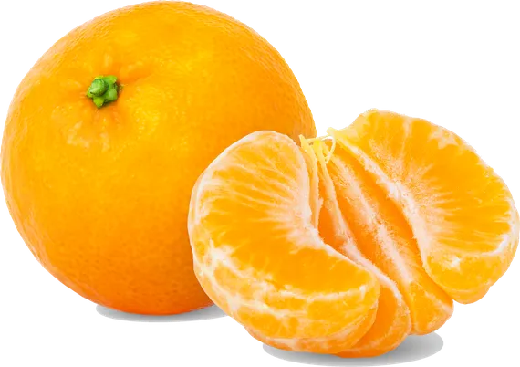 Mandarin beside peeled segments