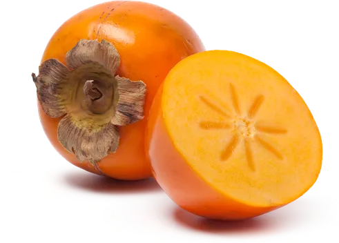 Persimmon cut in half